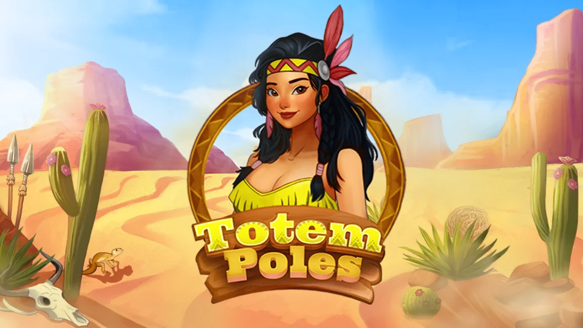 The promotional header for Totem Poles, an online slot game on Betty.ca.