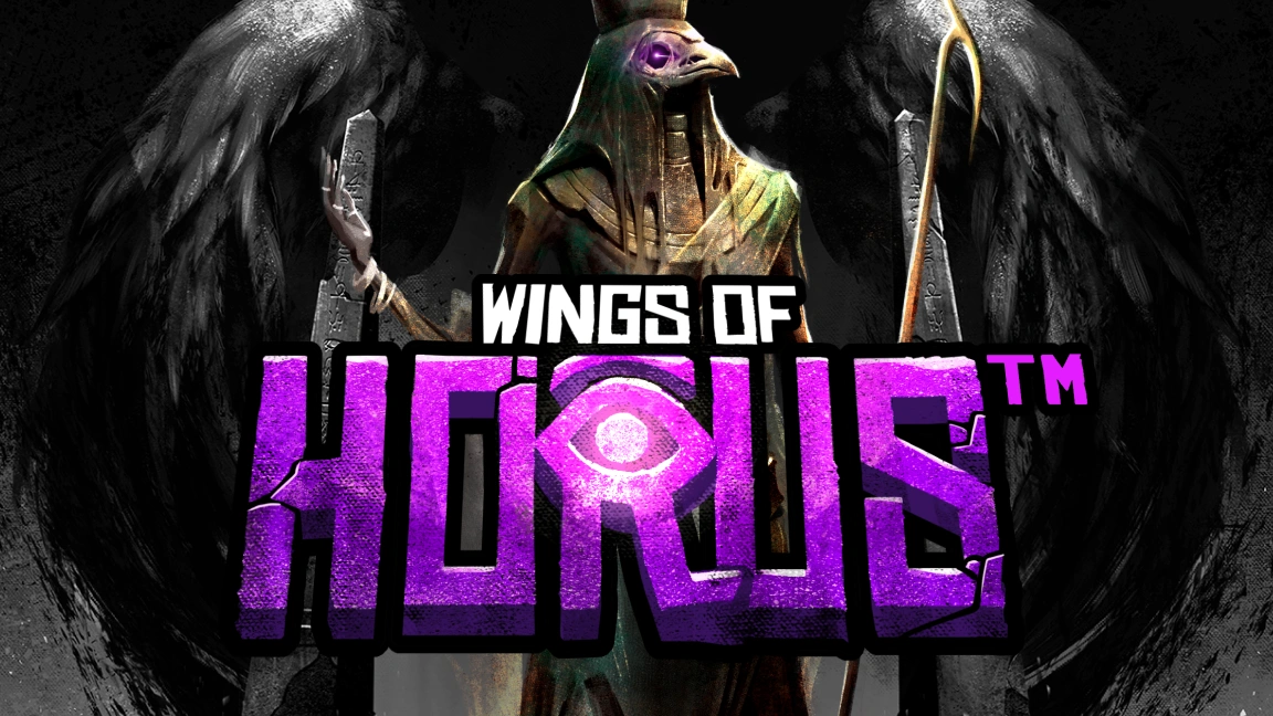 The promotional header for Wings of Horus, an online slot game on Betty.ca.