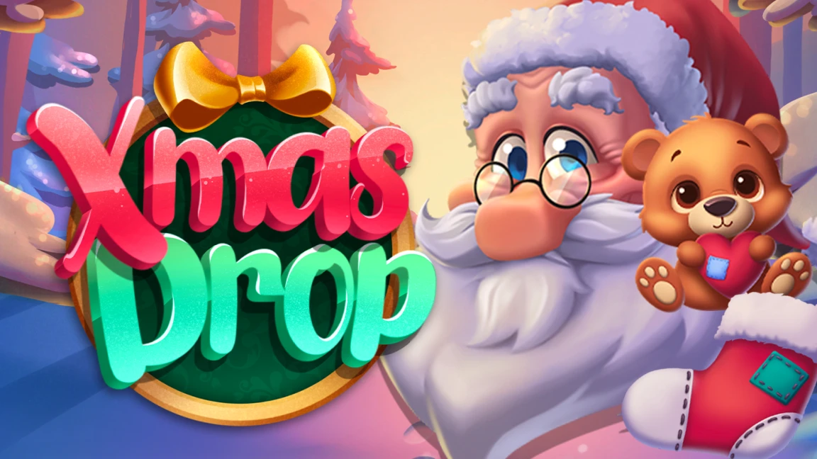 The promotional header for Xmas Drop, an online slot game on Betty.ca.