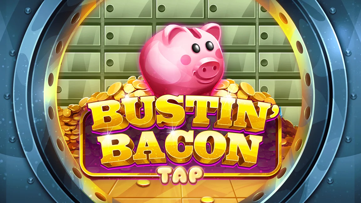 The promotional header for Bustin' Bacon Tap, an online slot game on Betty.ca.