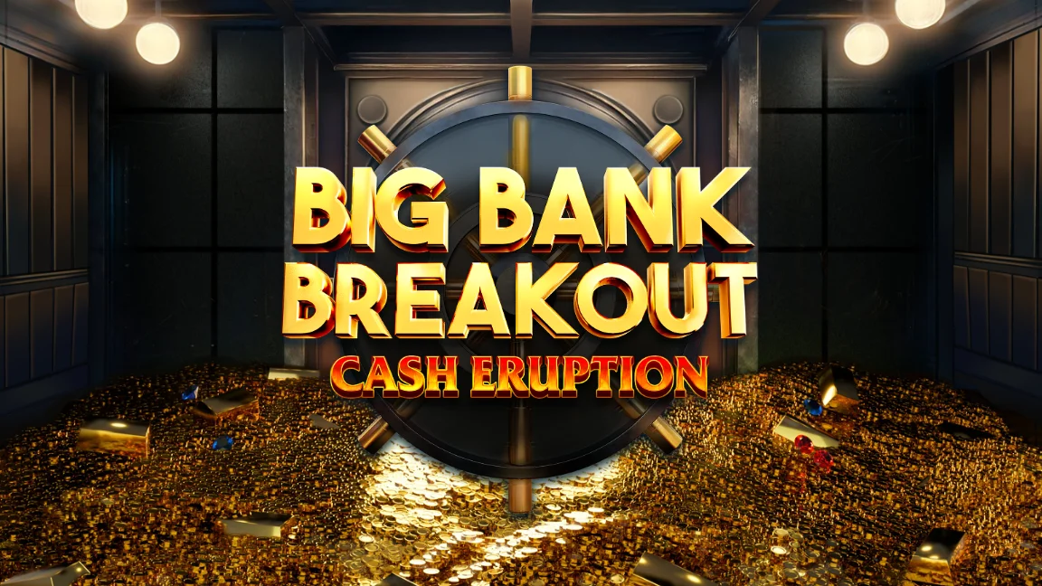 The promotional header for Cash Eruption Big Bank Breakout, an online slot game on Betty.ca.
