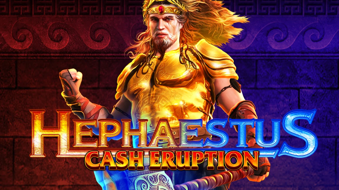 The promotional header for Cash Eruption: Hephaestus, an online slot game on Betty.ca.