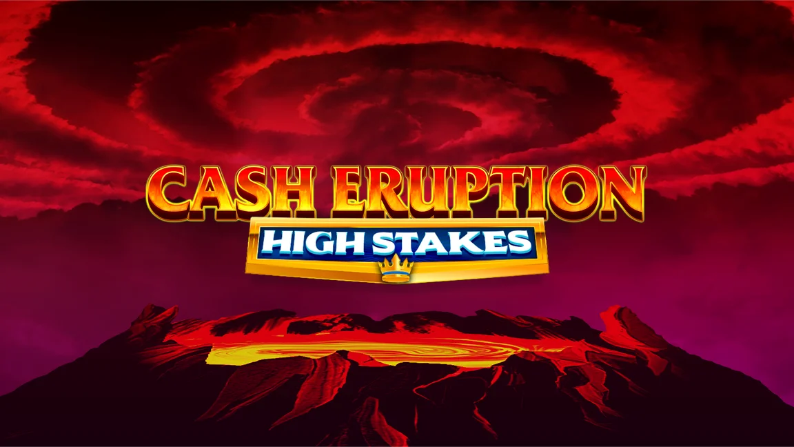 The promotional header for Cash Eruption High Stakes, an online slot game on Betty.ca.