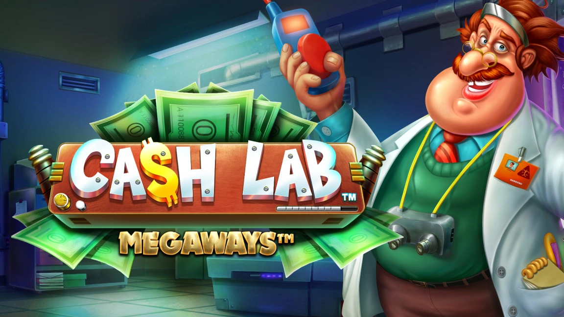 The promotional header for Cash Lab Megaways, an online slot game on Betty.ca.