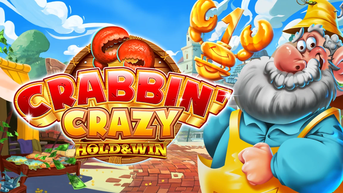 The promotional header for Crabbin' Crazy Hold & Win, an online slot game on Betty.ca.