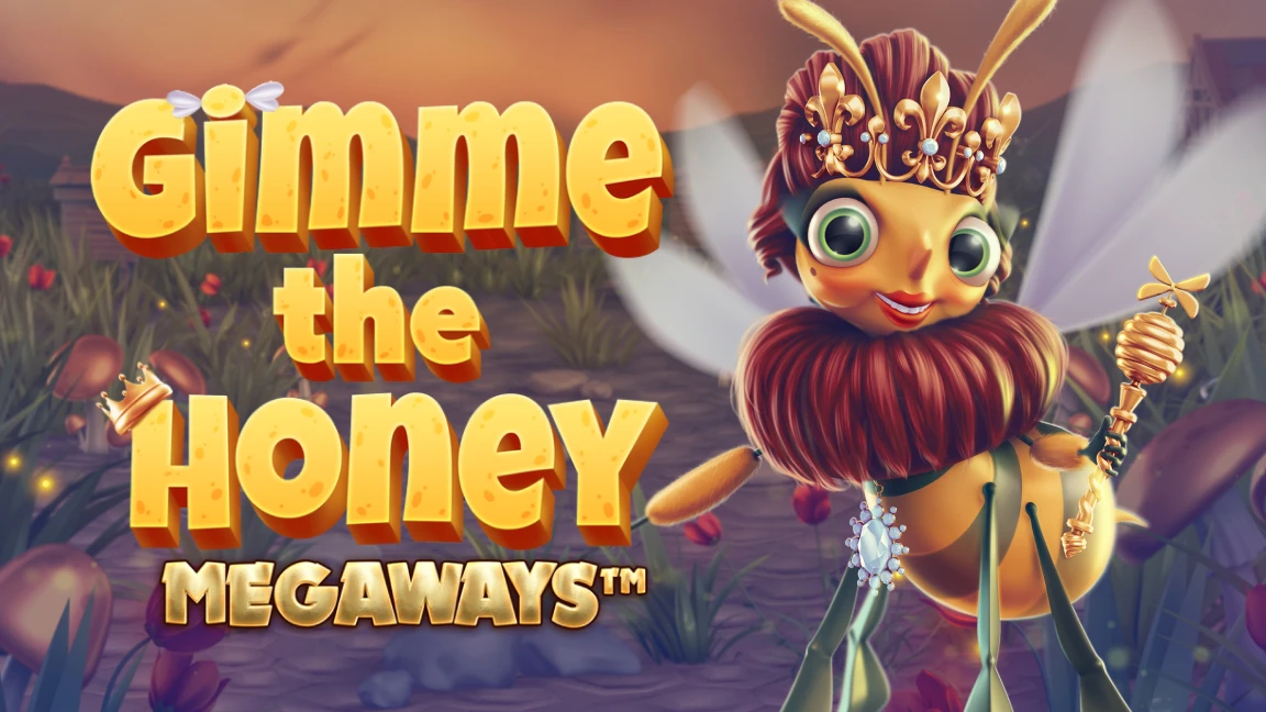 The promotional header for Gimme the Honey Megaways, an online slot game on Betty.ca.