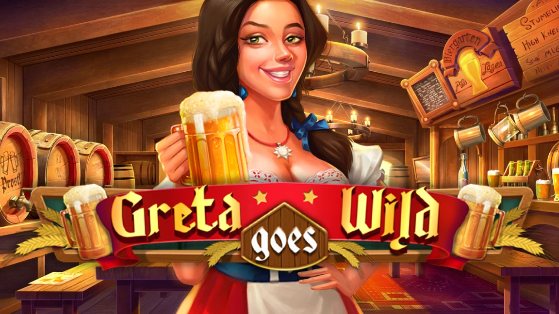 The promotional header for Greta Goes Wild, an online slot game on Betty.ca.