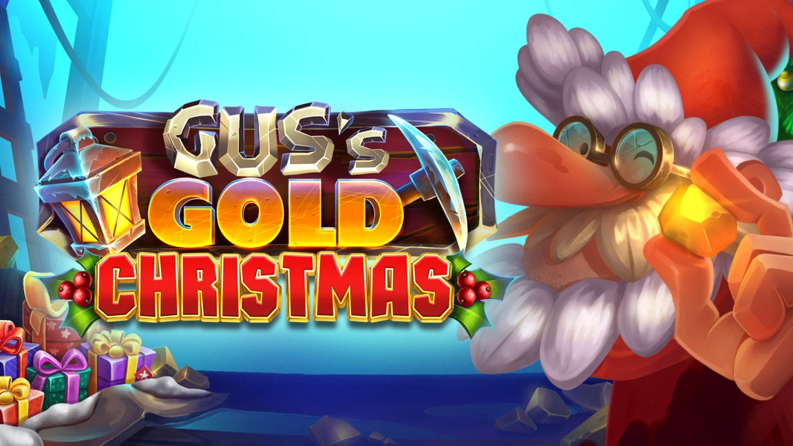 The promotional header for Gus's Gold Christmas, an online slot game on Betty.ca.