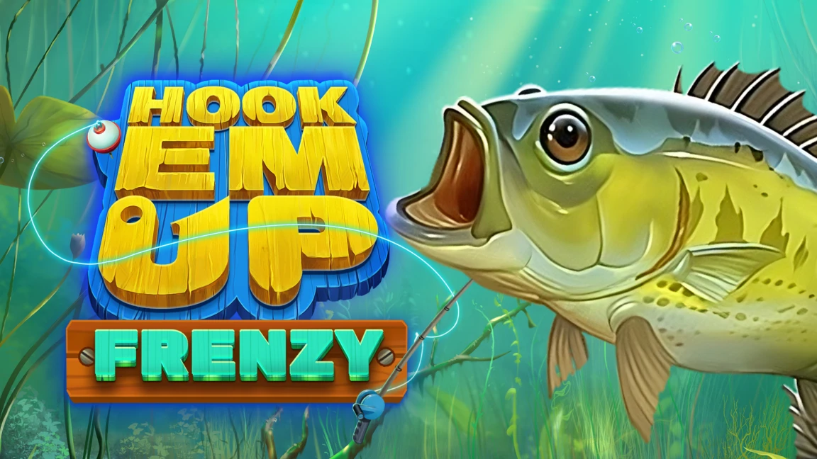 The promotional header for Hook 'Em Up Frenzy, an online slot game on Betty.ca.