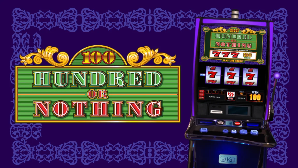 The promotional header for Hundred or Nothing, an online slot game on Betty.ca.