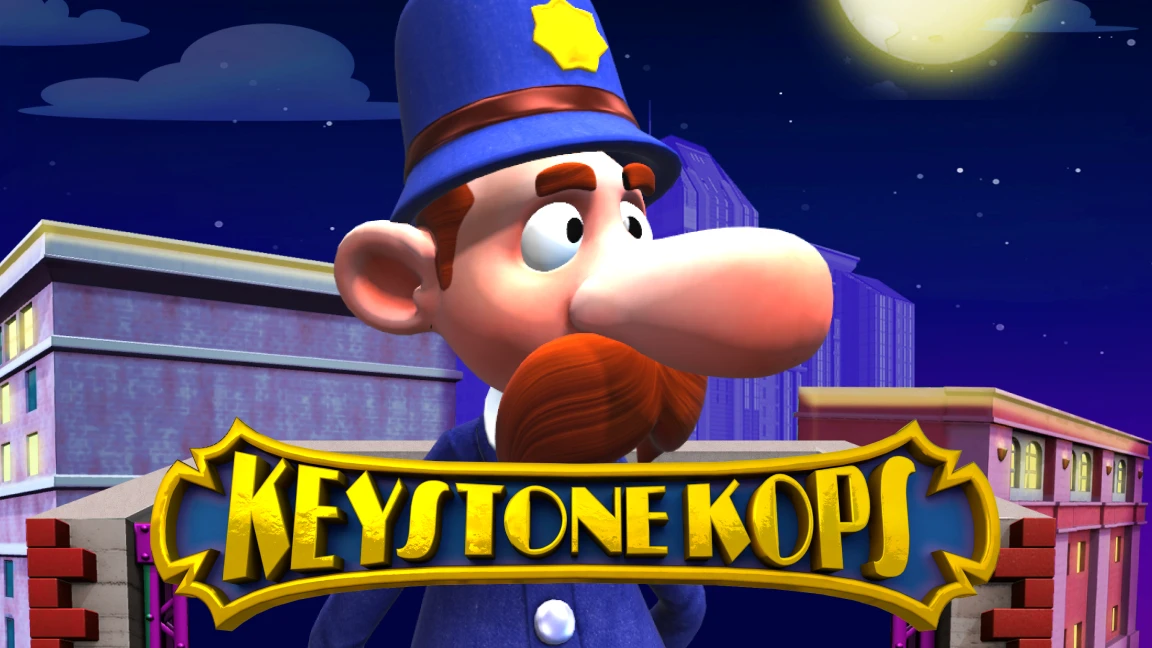 The promotional header for Keystone Kops, an online slot game on Betty.ca.