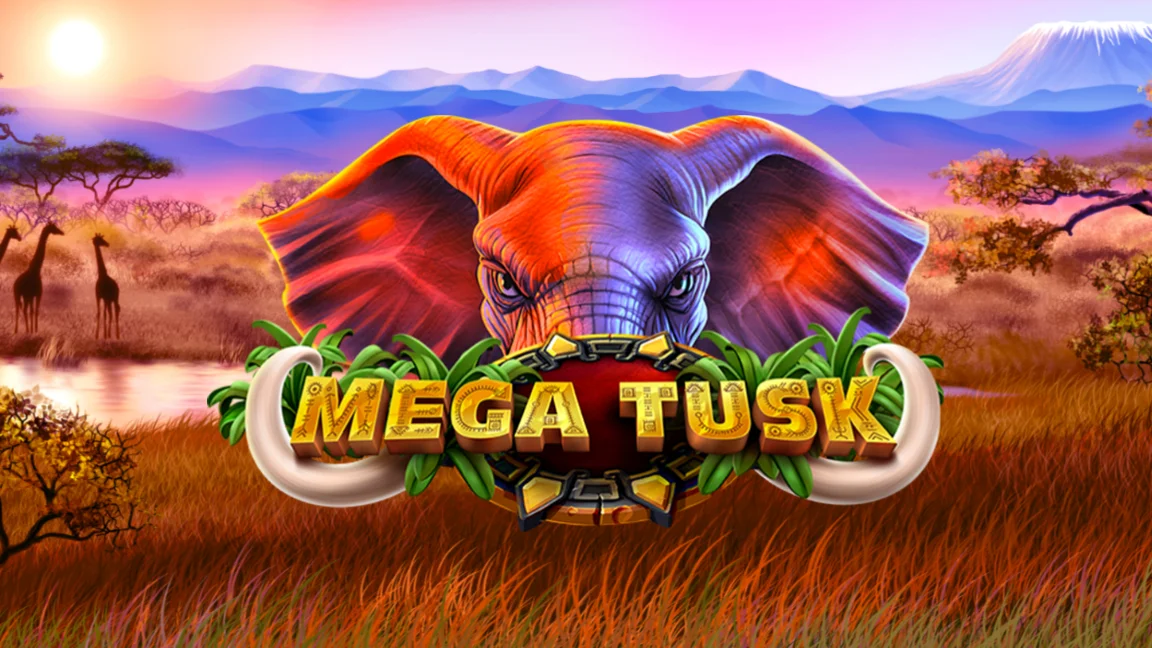 The promotional header for Mega Tusk, an online slot game on Betty.ca.