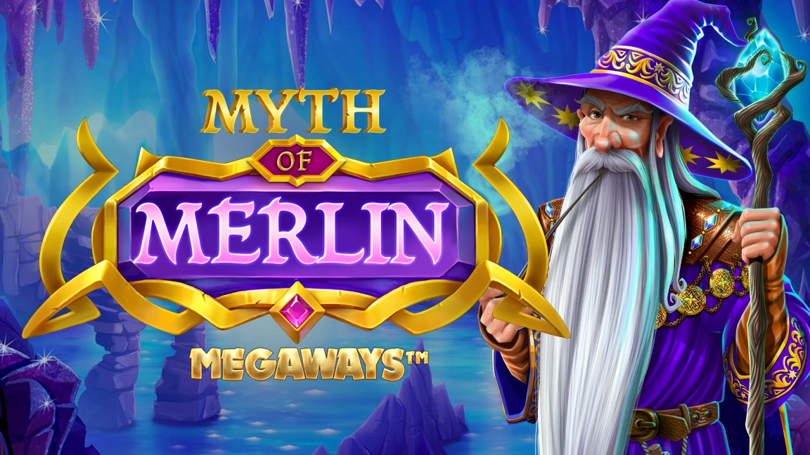 The promotional header for Myth of Merlin Megaways, an online slot game on Betty.ca.