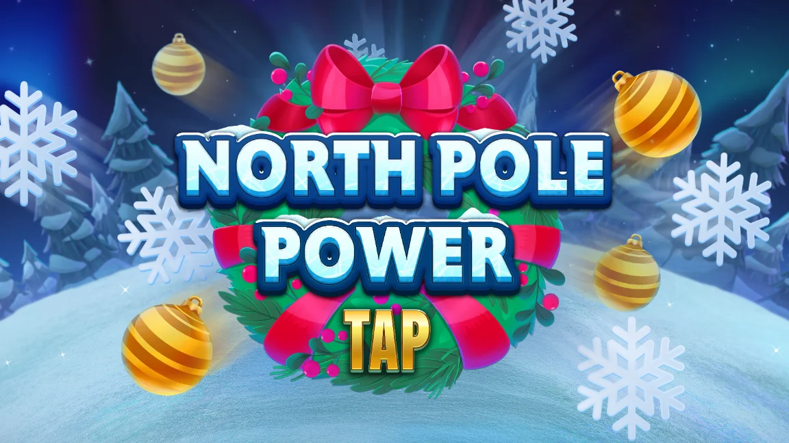 The promotional header for North Pole Power Tap, an online slot game on Betty.ca.