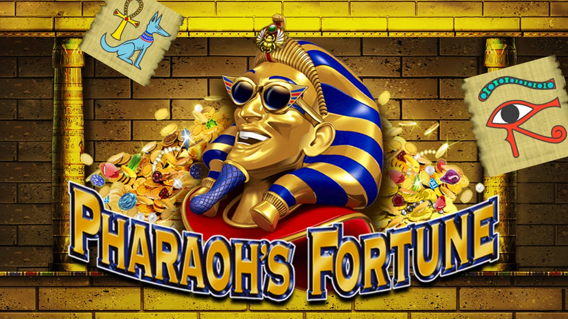 The promotional header for Pharaohs Fortune, an online slot game on Betty.ca.
