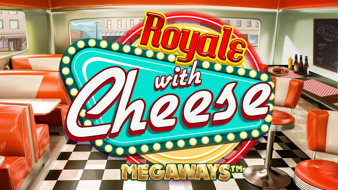 The promotional header for Royale with Cheese Megaways, an online slot game on Betty.ca.