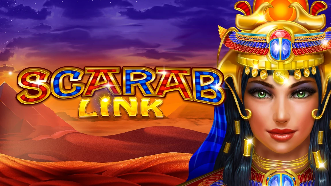 The promotional header for Scarab Link, an online slot game on Betty.ca.