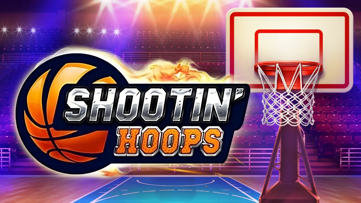 The promotional header for Shootin' Hoops, an online slot game on Betty.ca.