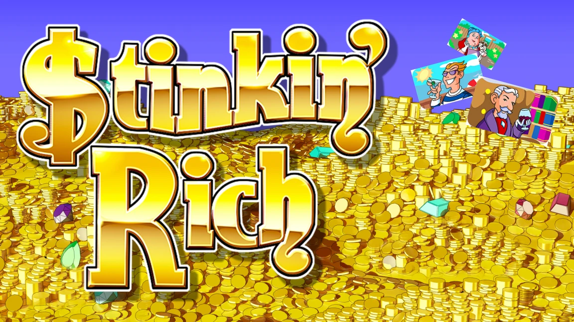 The promotional header for Stinkin Rich, an online slot game on Betty.ca.