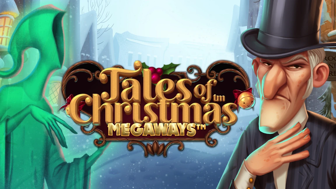 The promotional header for Tales of Christmas Megaways, an online slot game on Betty.ca.