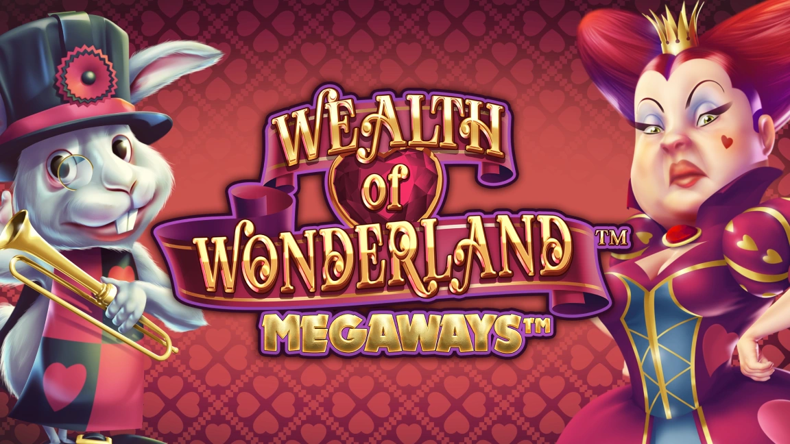 The promotional header for Wealth of Wonderland Megaways, an online slot game on Betty.ca.
