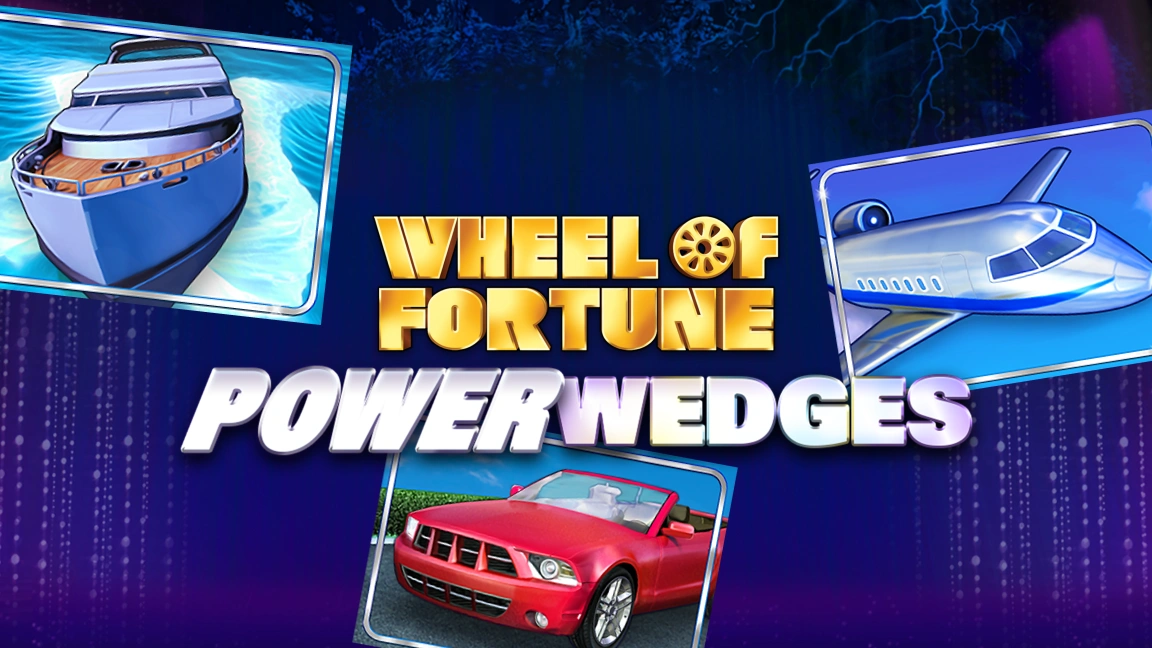 The promotional header for Wheel of Fortune Power Wedges, an online slot game on Betty.ca.