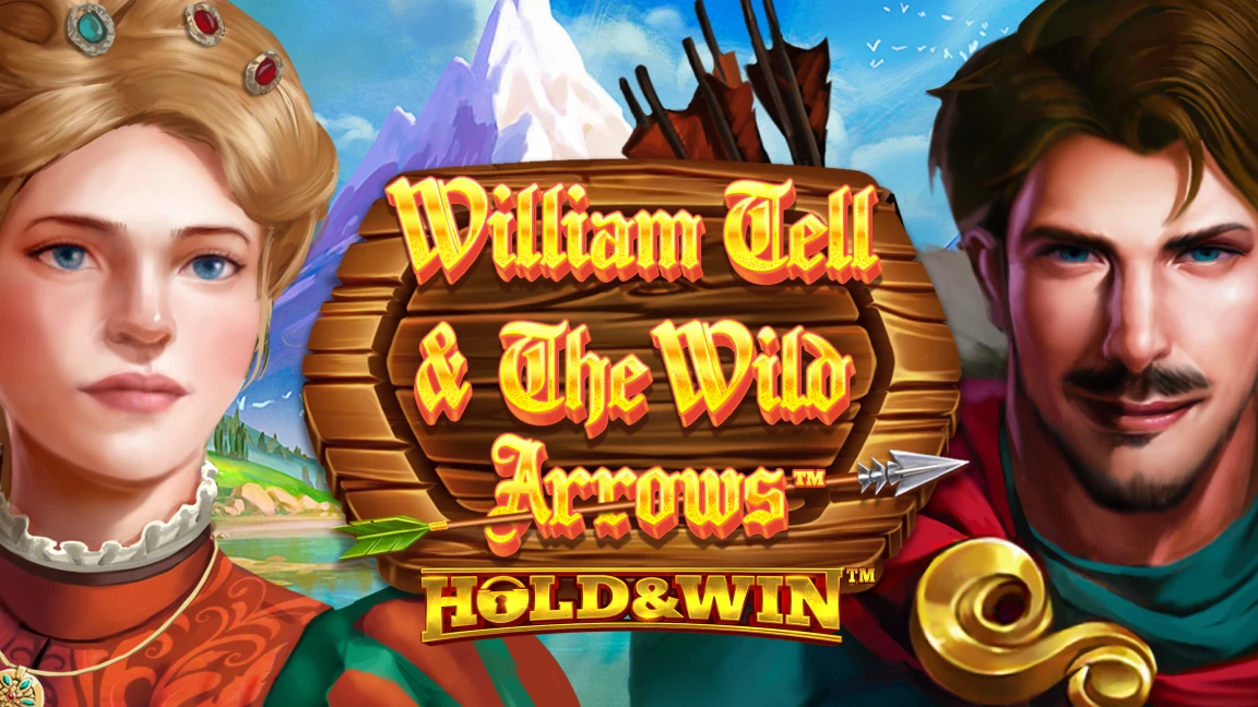 The promotional header for William Tell & The Wild Arrows: Hold & Win, an online slot game on Betty.ca.