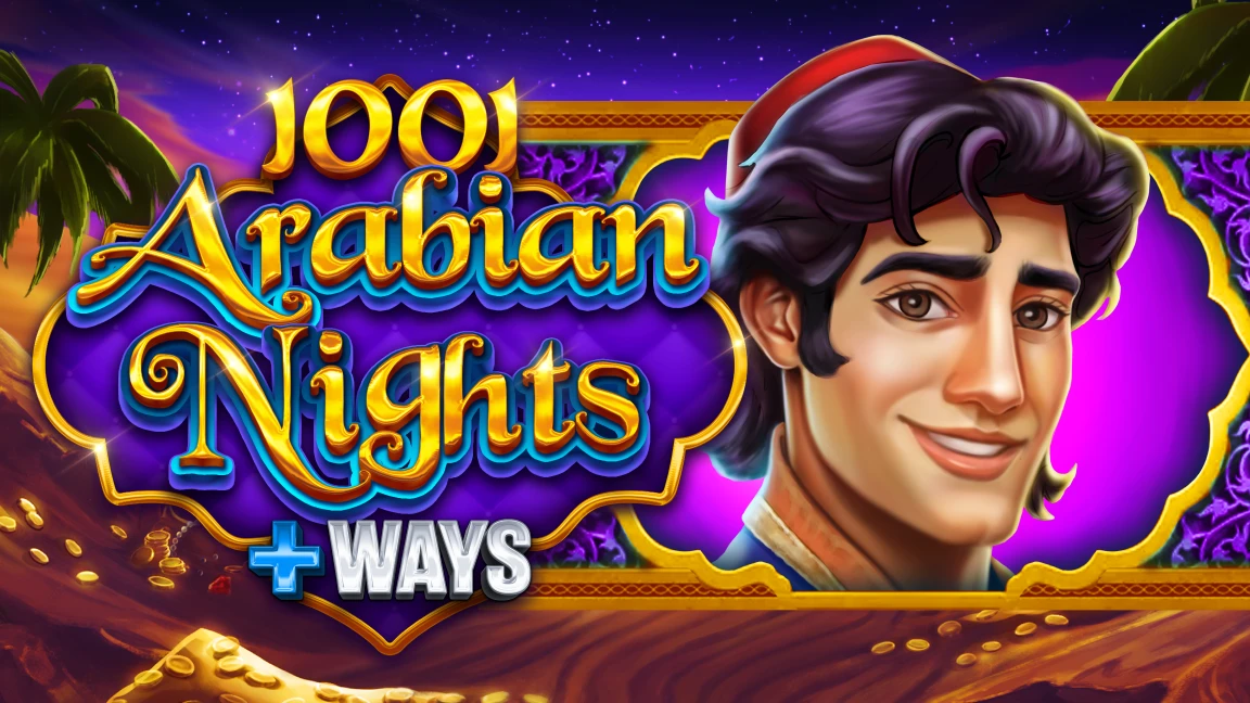 The promotional header for 1001 Arabian Nights Plus Ways, an online slot game on Betty.ca.