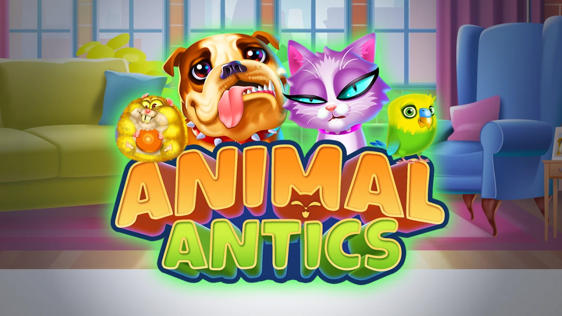 The promotional header for Animal Antics, an online slot game on Betty.ca.