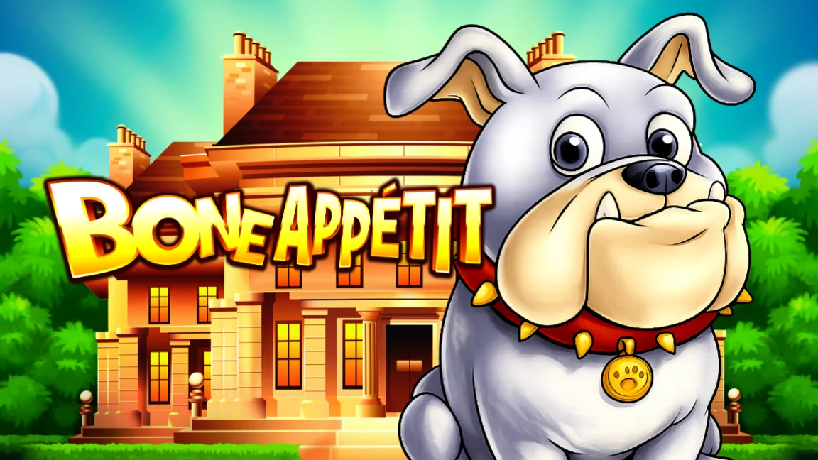The promotional header for Bone Appetit, an online slot game on Betty.ca.