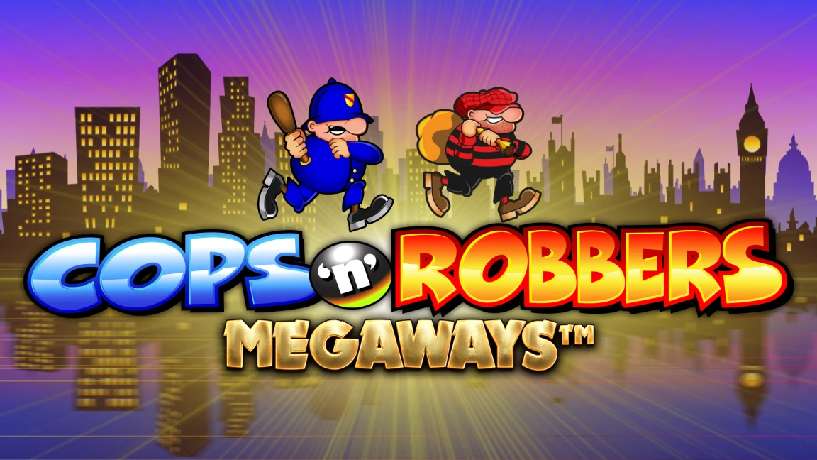 The promotional header for Cops 'n' Robbers Megaways Bonus Buy, an online slot game on Betty.ca.