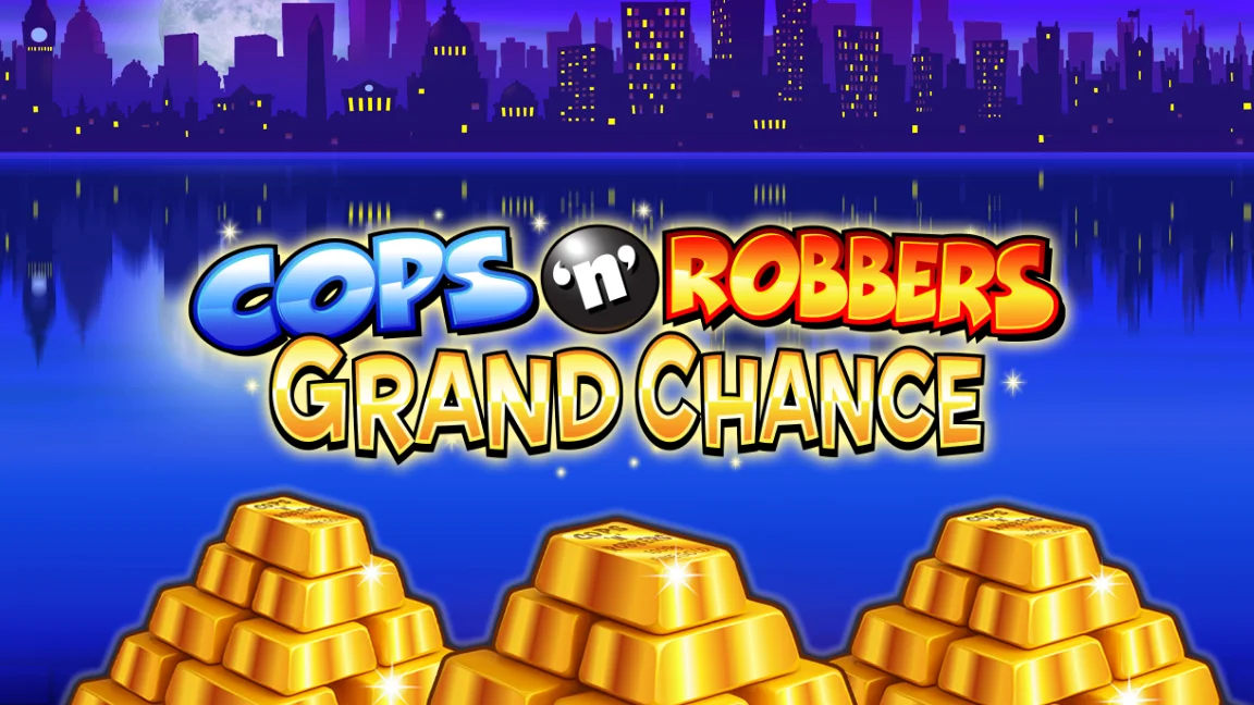The promotional header for Cops'n' Robbers Grand Chance, an online slot game on Betty.ca.
