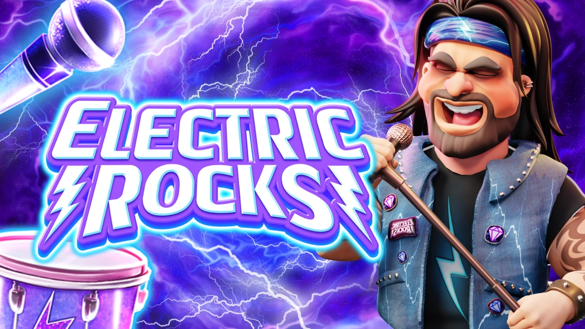 The promotional header for Electric Rocks, an online slot game on Betty.ca.