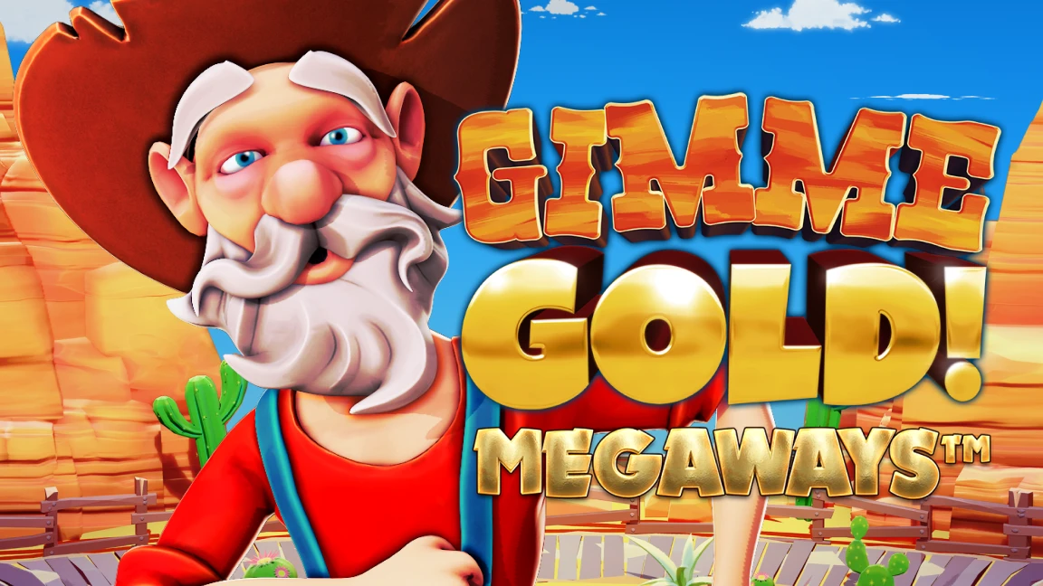 The promotional header for Gimme Gold Megaways, an online slot game on Betty.ca.