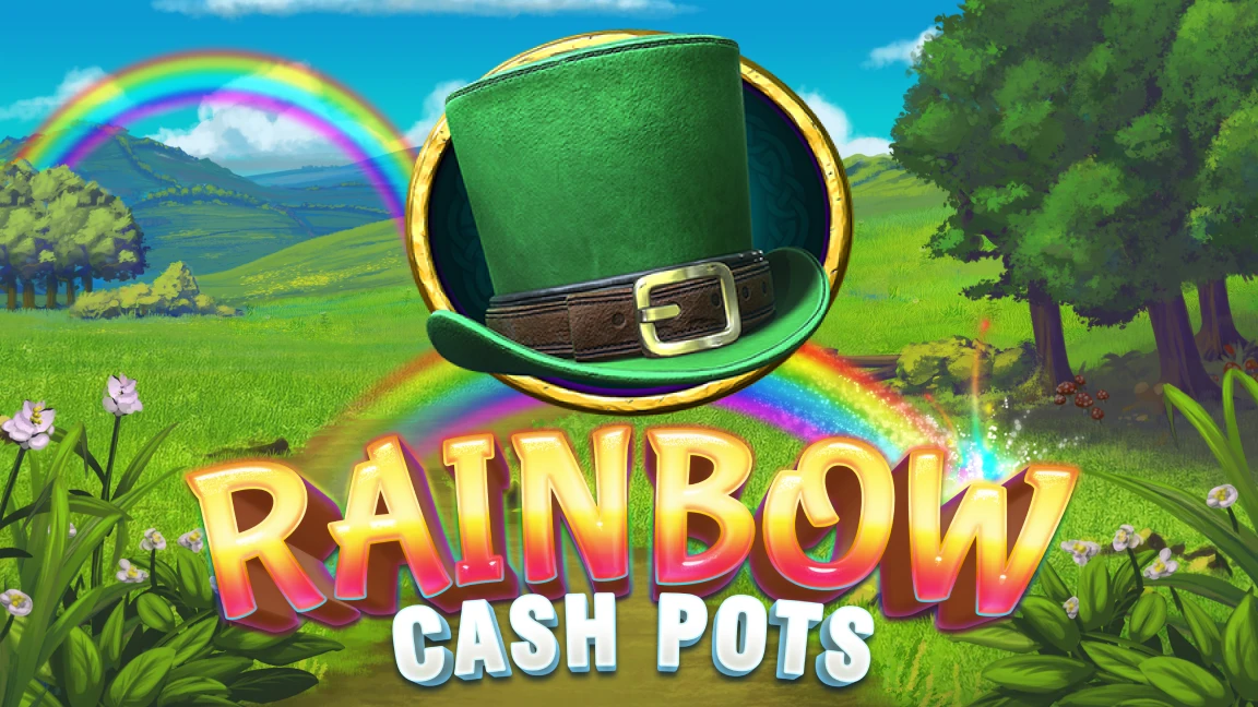 The promotional header for Rainbow Cash Pots, an online slot game on Betty.ca.