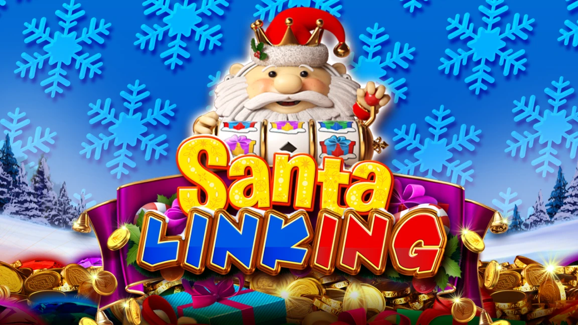 The promotional header for Santa Linking, an online slot game on Betty.ca.