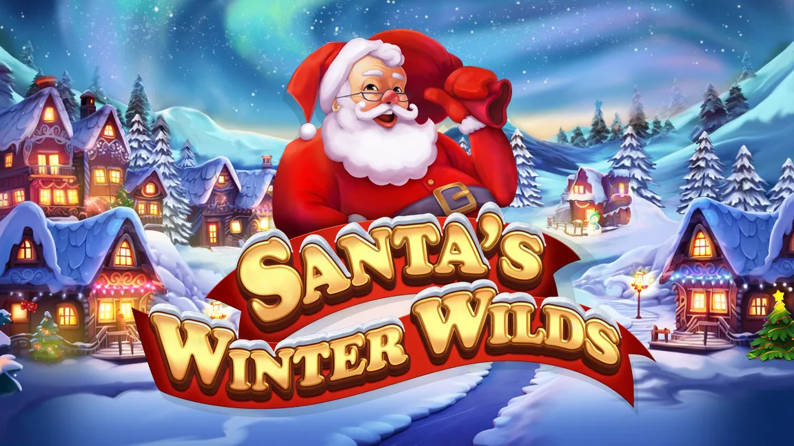 The promotional header for Santa's Winter Wilds, an online slot game on Betty.ca.