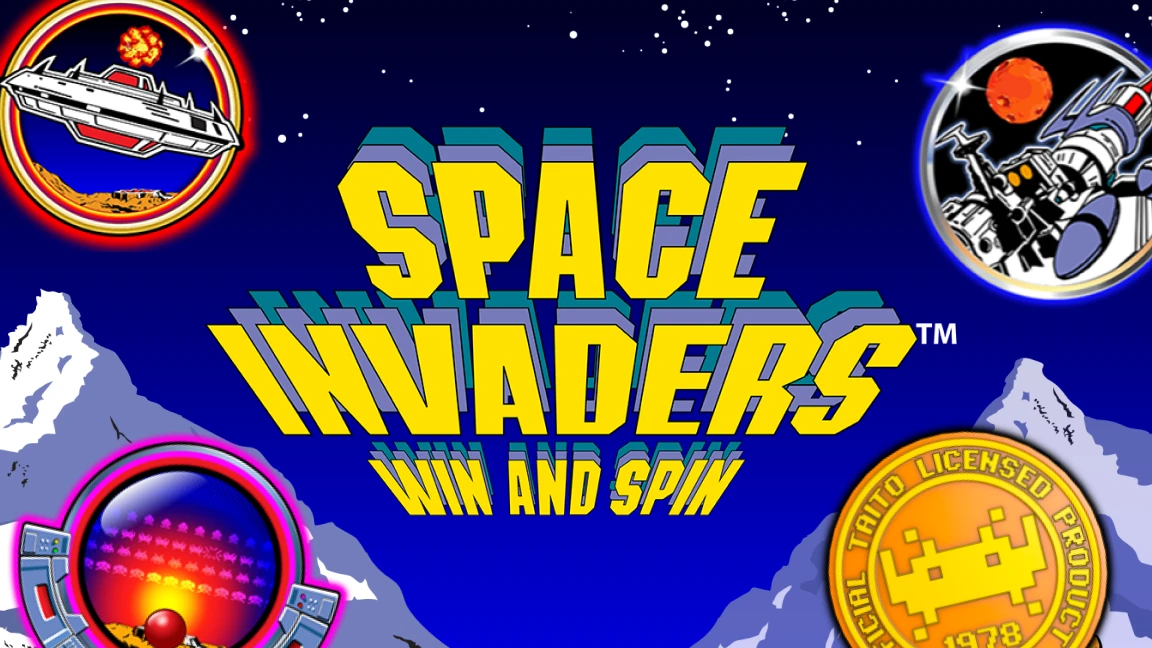 The promotional header for Space Invaders Win&Spin, an online slot game on Betty.ca.