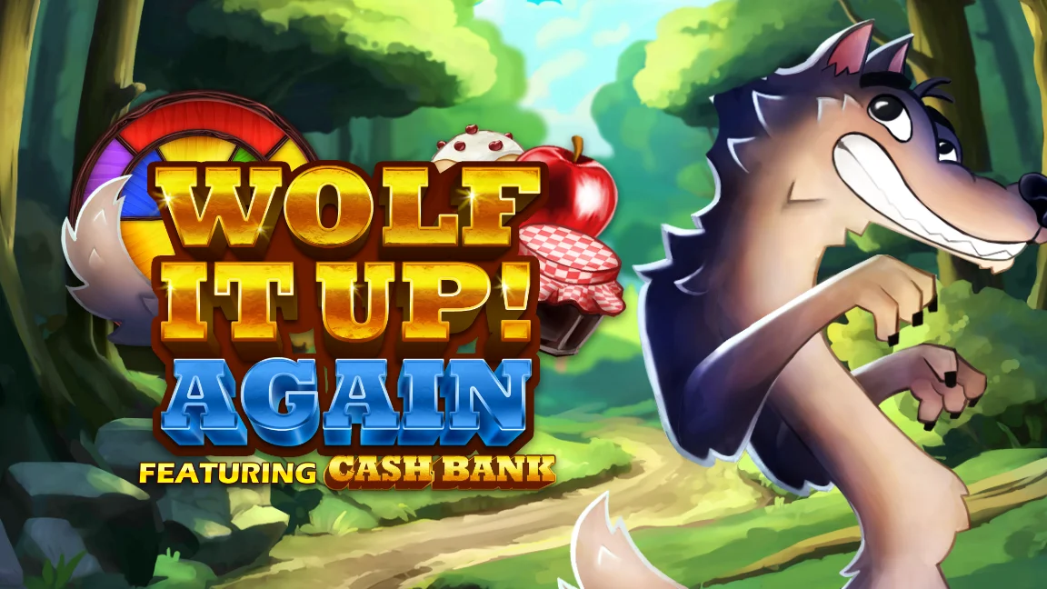 The promotional header for Wolf it Up! Again, an online slot game on Betty.ca.