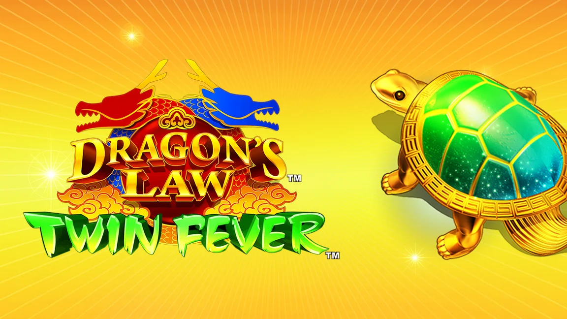 The promotional header for Dragon's Law Twin Fever, an online slot game on Betty.ca.