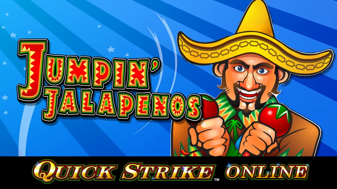 The promotional header for Jumpin' Jalapenos with Quick Strike Online, an online slot game on Betty.ca.