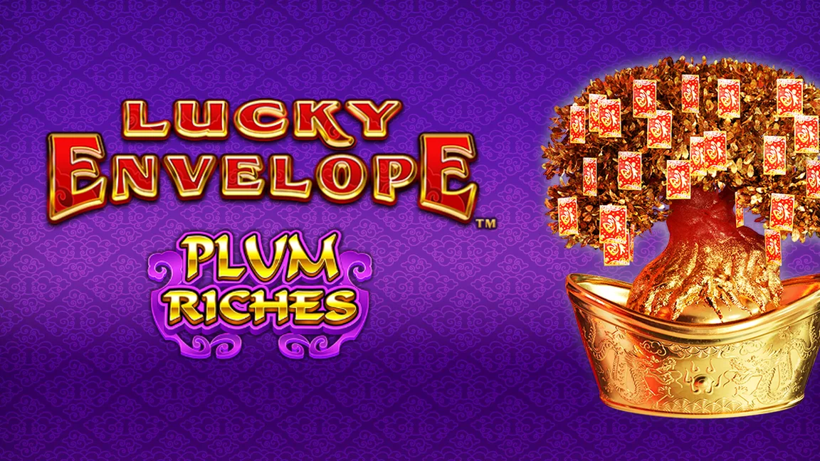 The promotional header for Lucky Envelope Plum Riches, an online slot game on Betty.ca.