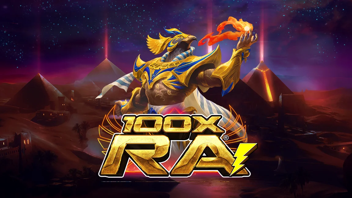 The promotional header for 100x Ra, an online slot game on Betty.ca.