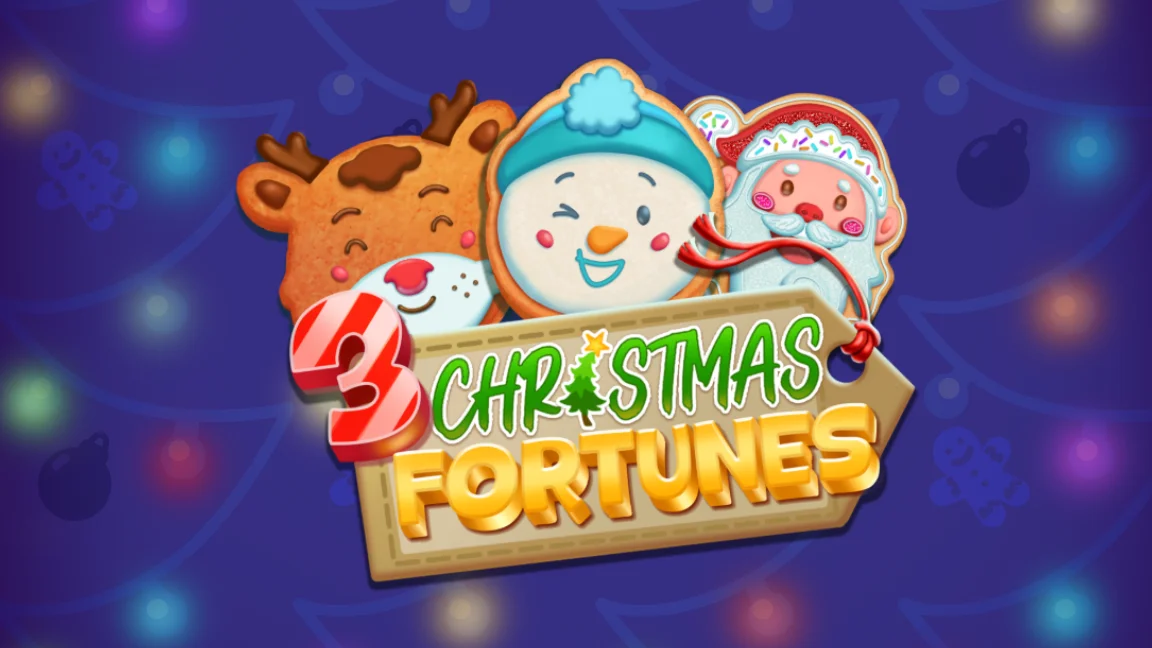 The promotional header for 3 Christmas Fortunes, an online slot game on Betty.ca.