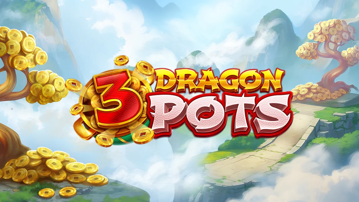 The promotional header for 3 Dragon Pots, an online slot game on Betty.ca.