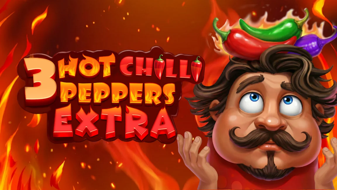 The promotional header for 3 Hot Chilli Peppers Extra, an online slot game on Betty.ca.