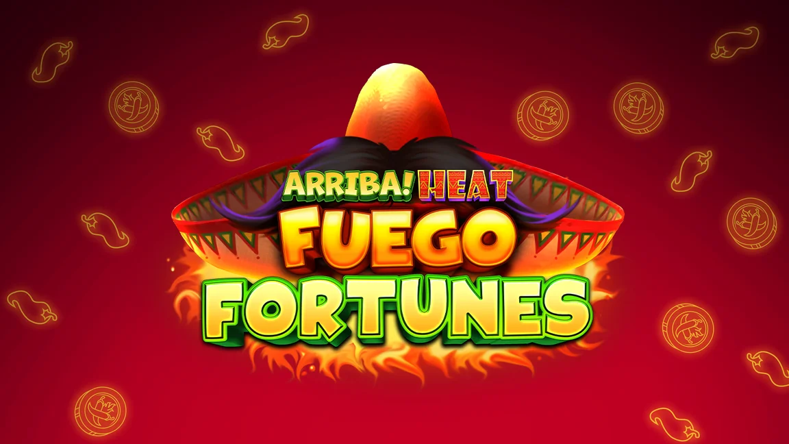 The promotional header for Arriba Heat: Fuego Fortunes, an online slot game on Betty.ca.