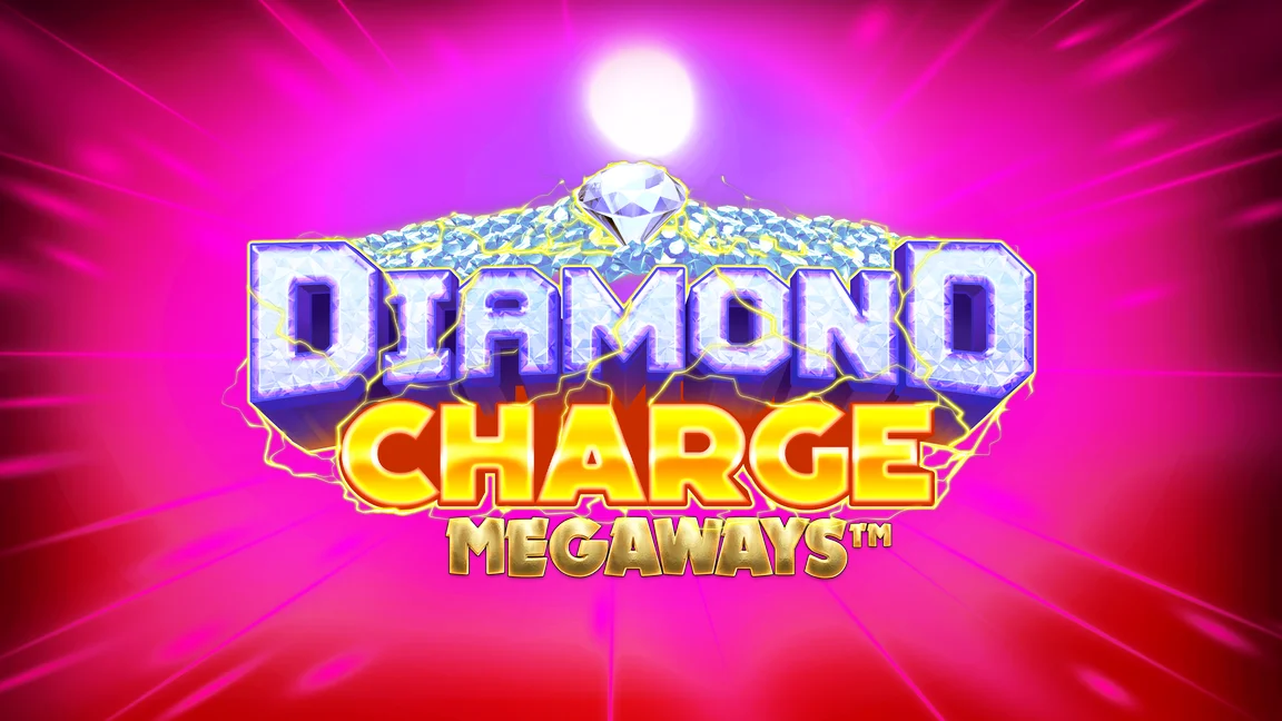 The promotional header for Diamond Charge Megaways, an online slot game on Betty.ca.