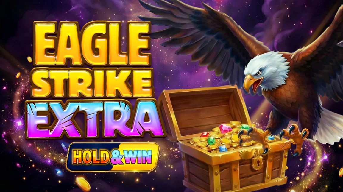 The promotional header for Eagle Strike Extra, an online slot game on Betty.ca.