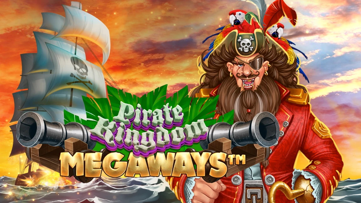 The promotional header for Pirate Kingdom Megaways, an online slot game on Betty.ca.